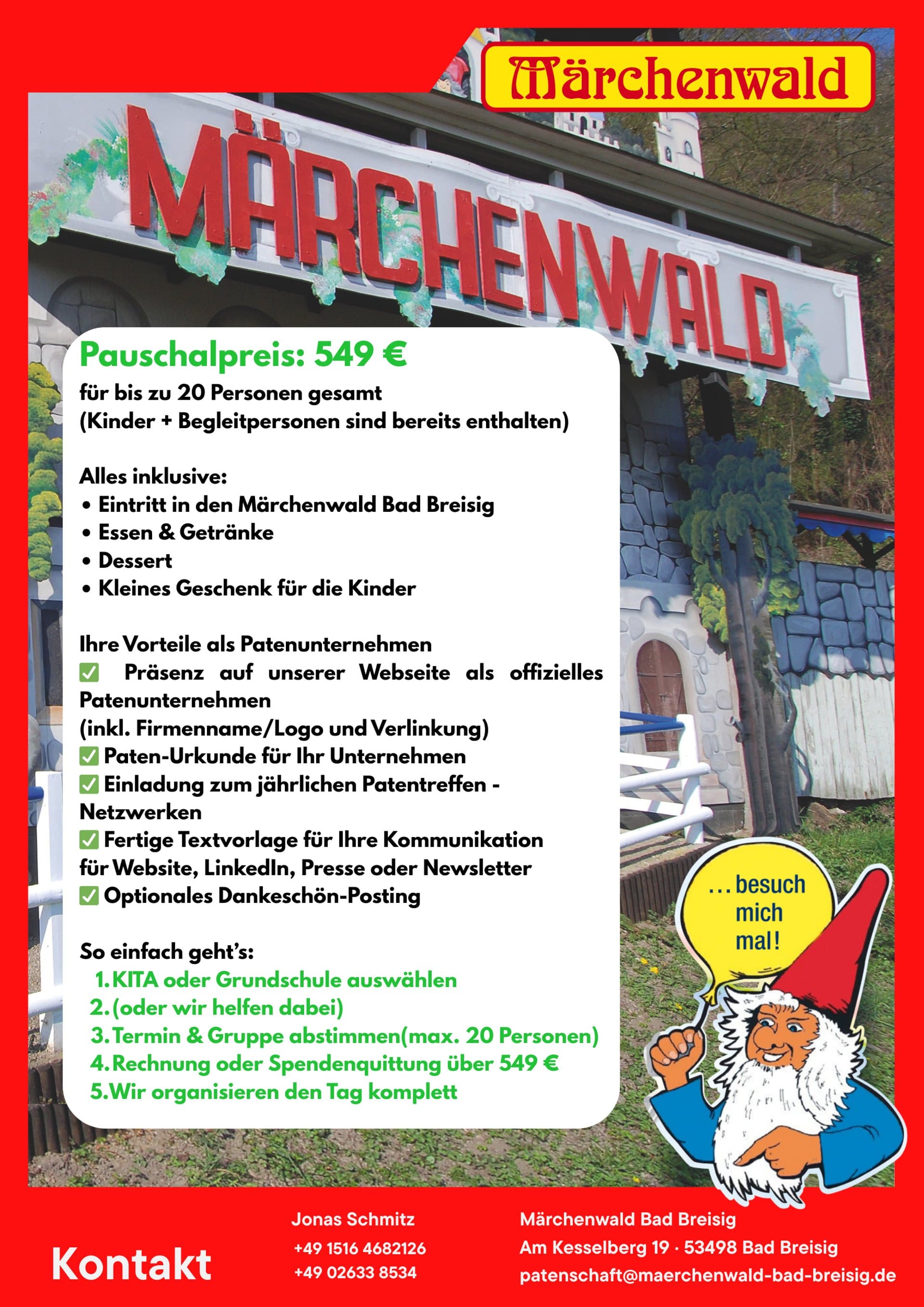 Leistungen und Ablauf der Unternehmenspatenschaft im Märchenwald Bad Breisig